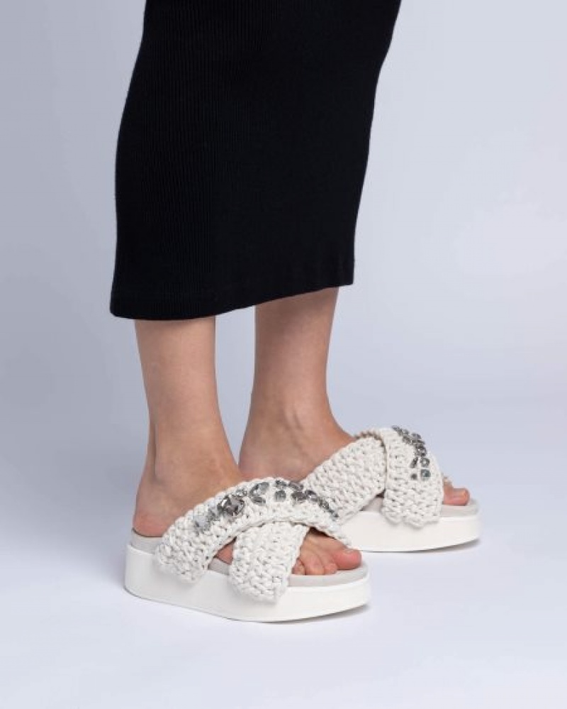 INUIKII Woven Stones Platform Ženske Cipele Bijele Hrvatska | 906542-YMN